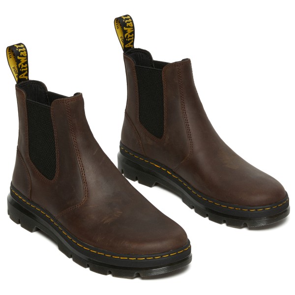 Мужские ботинки челси Dr. Martens Embury кожаные с контрастной строчкой, коричневый — фото 3