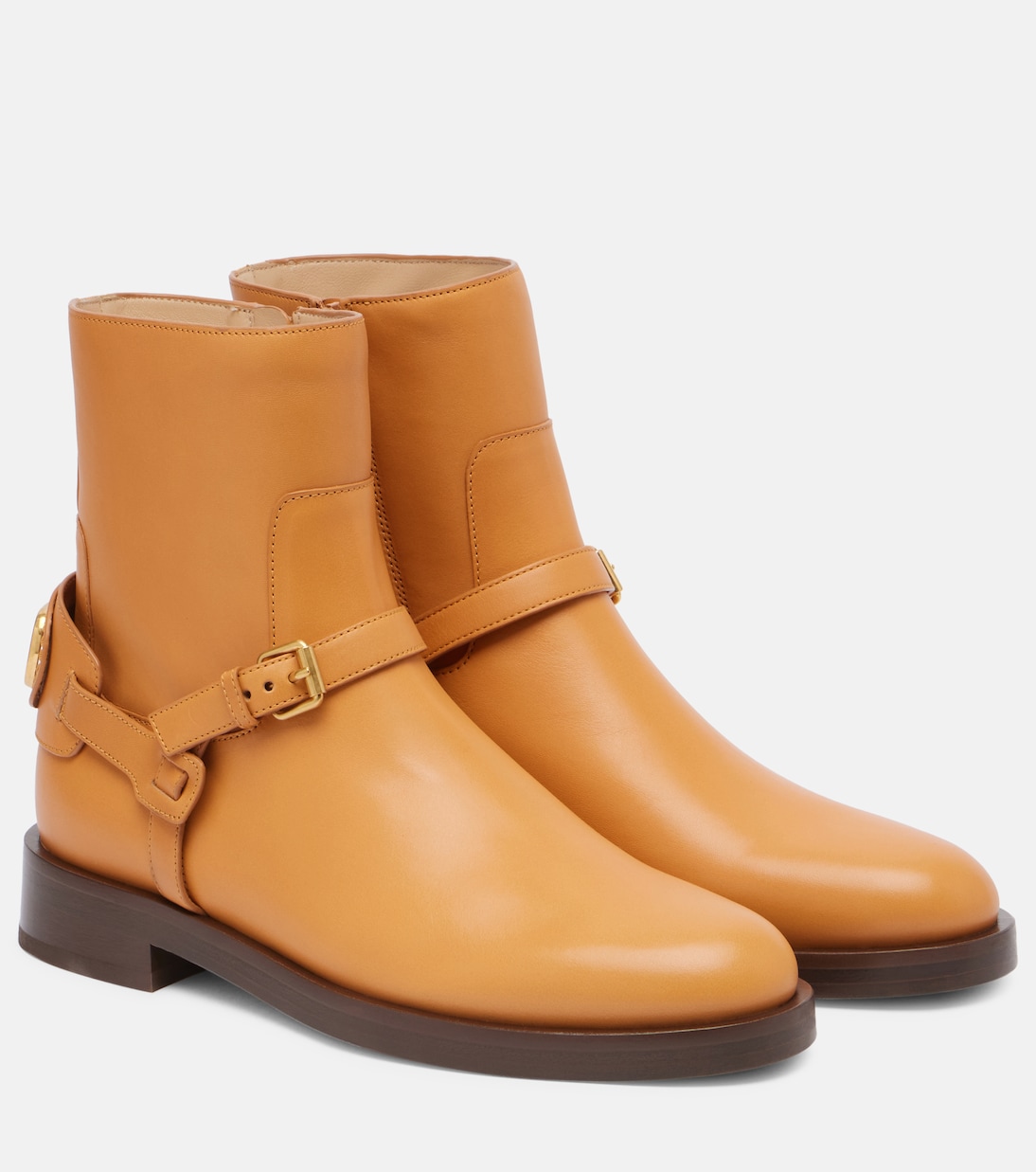 Кожаные ботильоны VLogo Valentino Garavani, Natural Camel