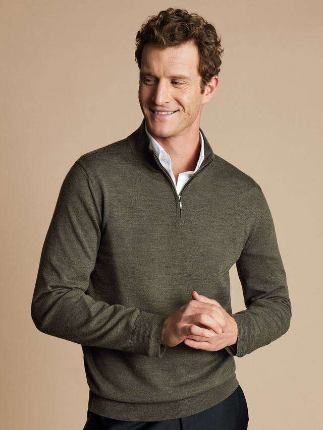 

Полузастёгивающийся джемпер из мериносовой шерсти Charles Tyrwhitt