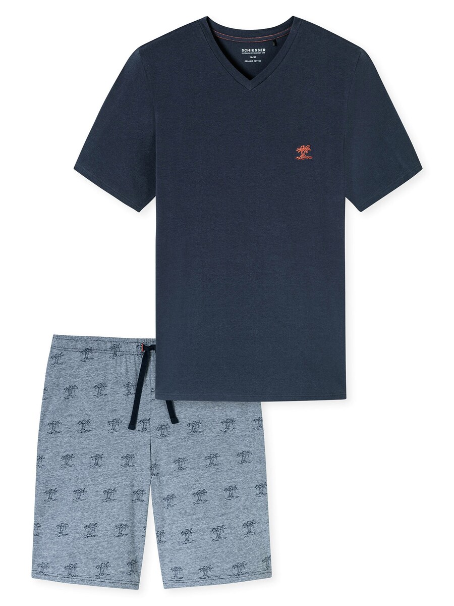 

Короткая пижама SCHIESSER, Smoke Blue/Night Blue