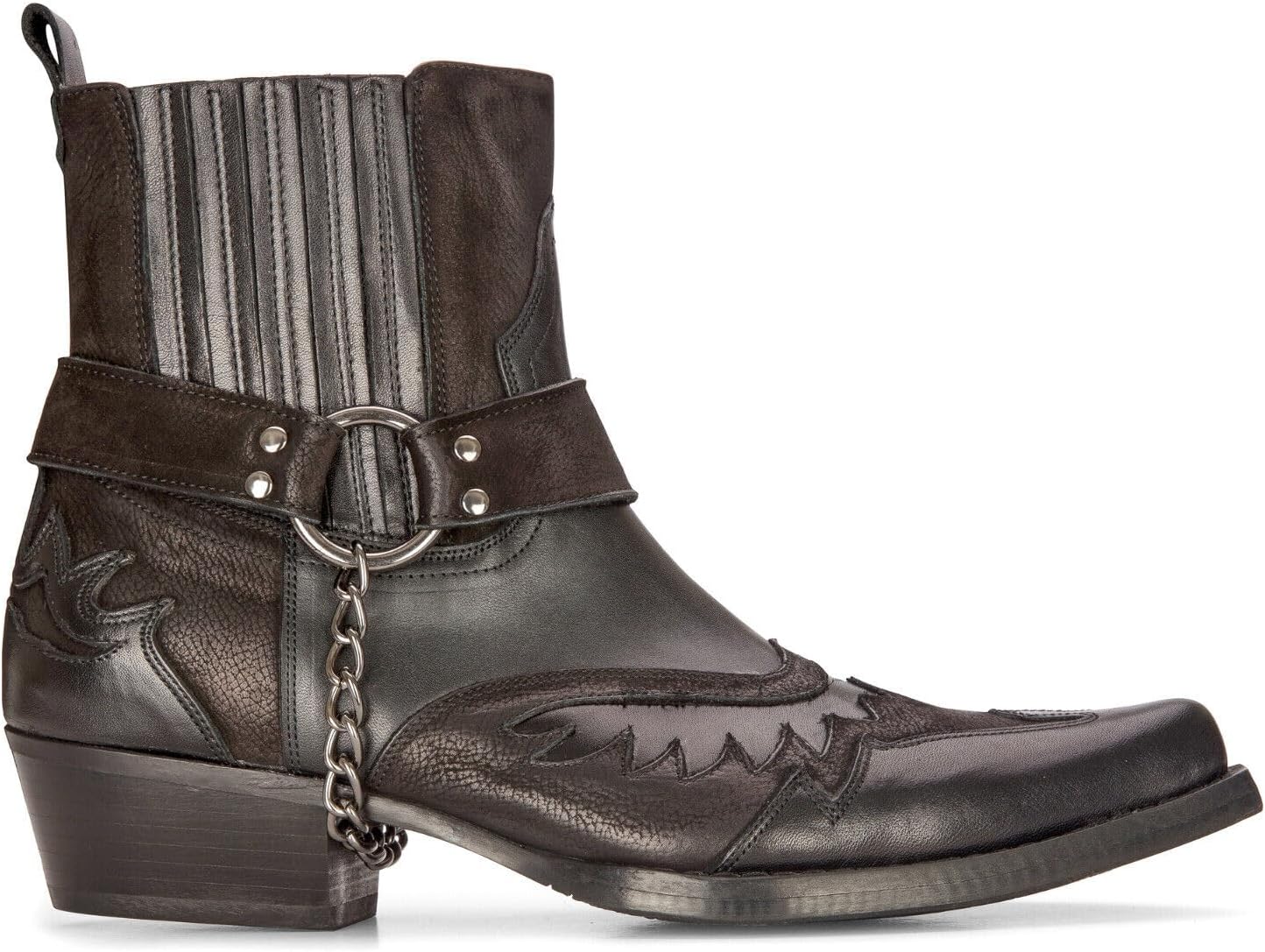 

Мужские кожаные ковбойские ботинки на щиколотку, черные и коричневые, кубинские, байкерские, в стиле винглпикер, вестерн Infinity Leather