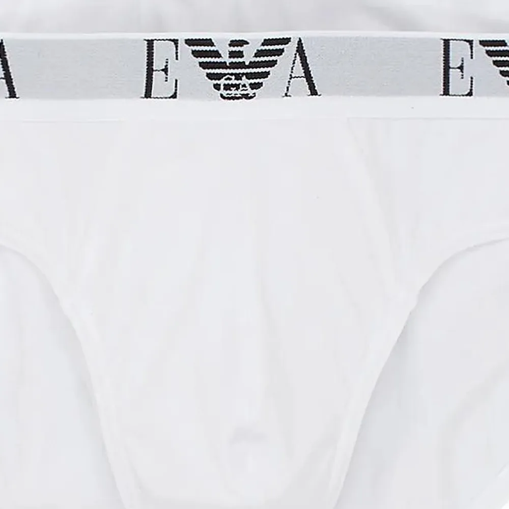 Трусы с логотипом на поясе EMPORIO ARMANI, 1 set 3 pack (белый) — фото 4