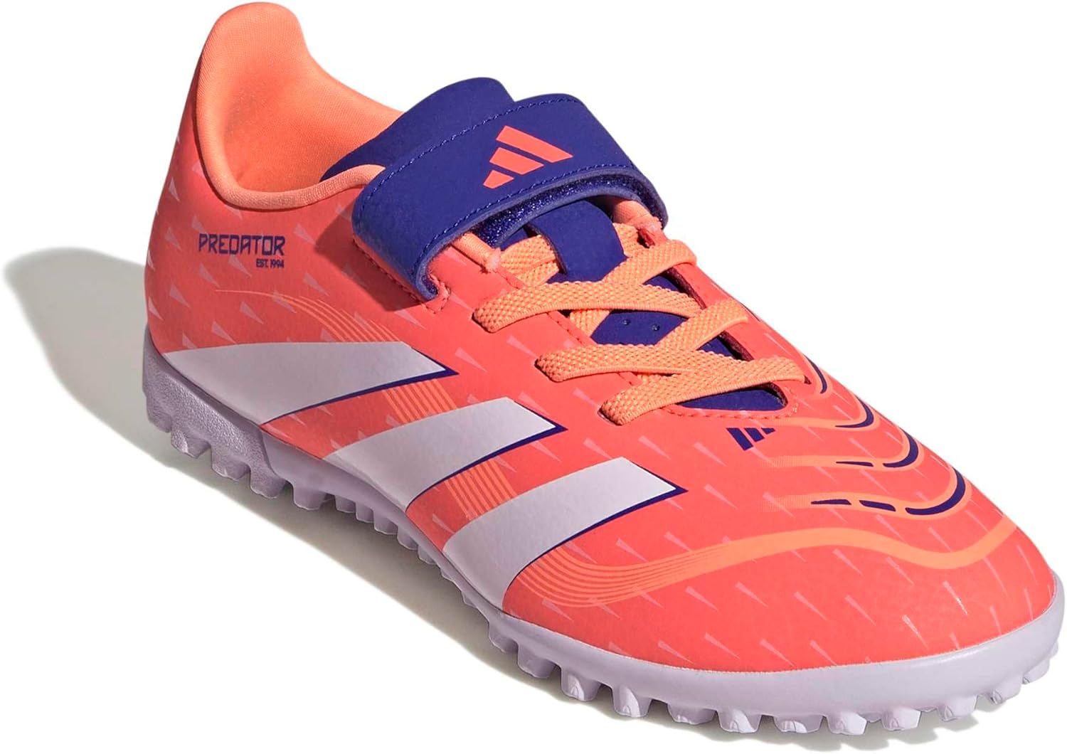 Детские кроссовки Adidas Club Predator Turf (унисекс), белый/оранжевый — фото 4