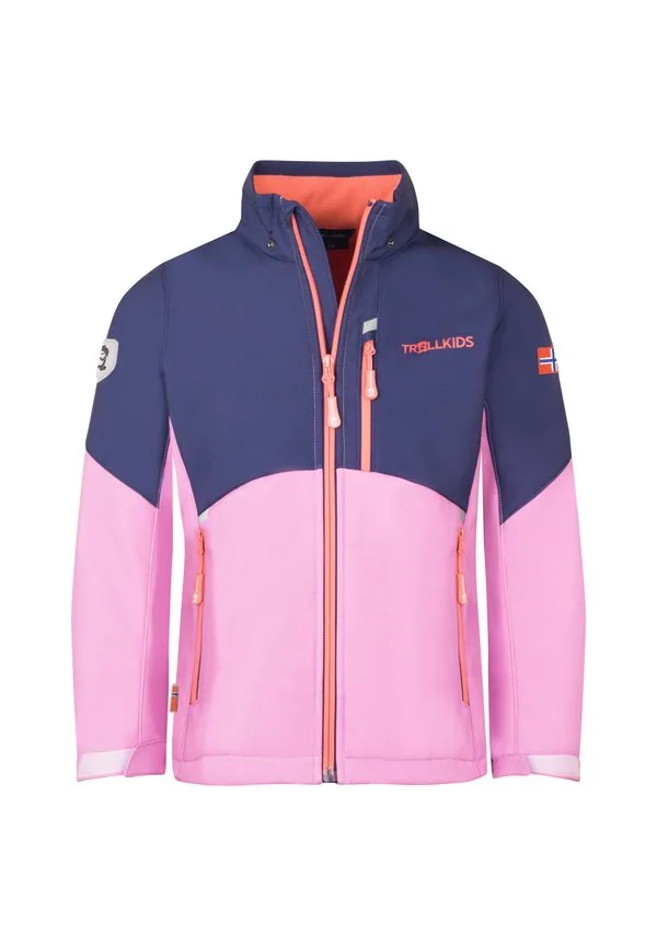 Куртка из мягкого материала balestand Trollkids, Deep Violet Light Violet Coral Pink — фото 4