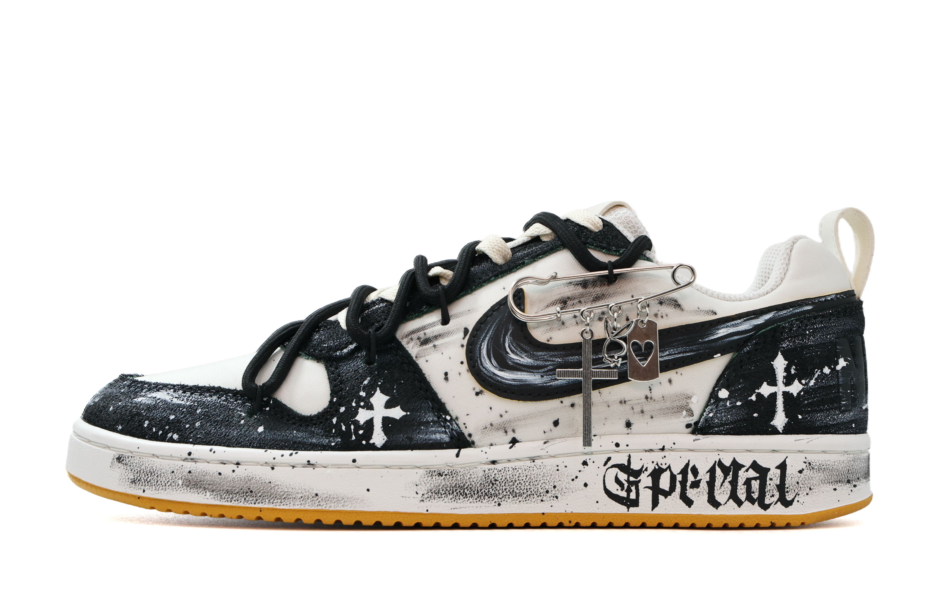 

Nike Кроссовки для скейтбординга Court Borough Abrasion Resistant мужские, черно-белые