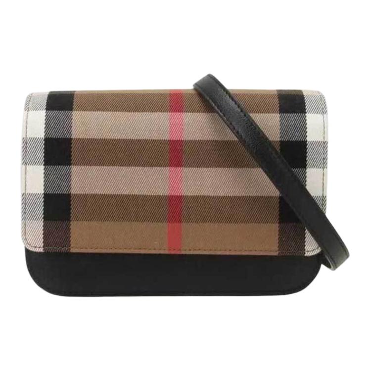 

Burberry Замшевая кожаная сумка через плечо женская черная