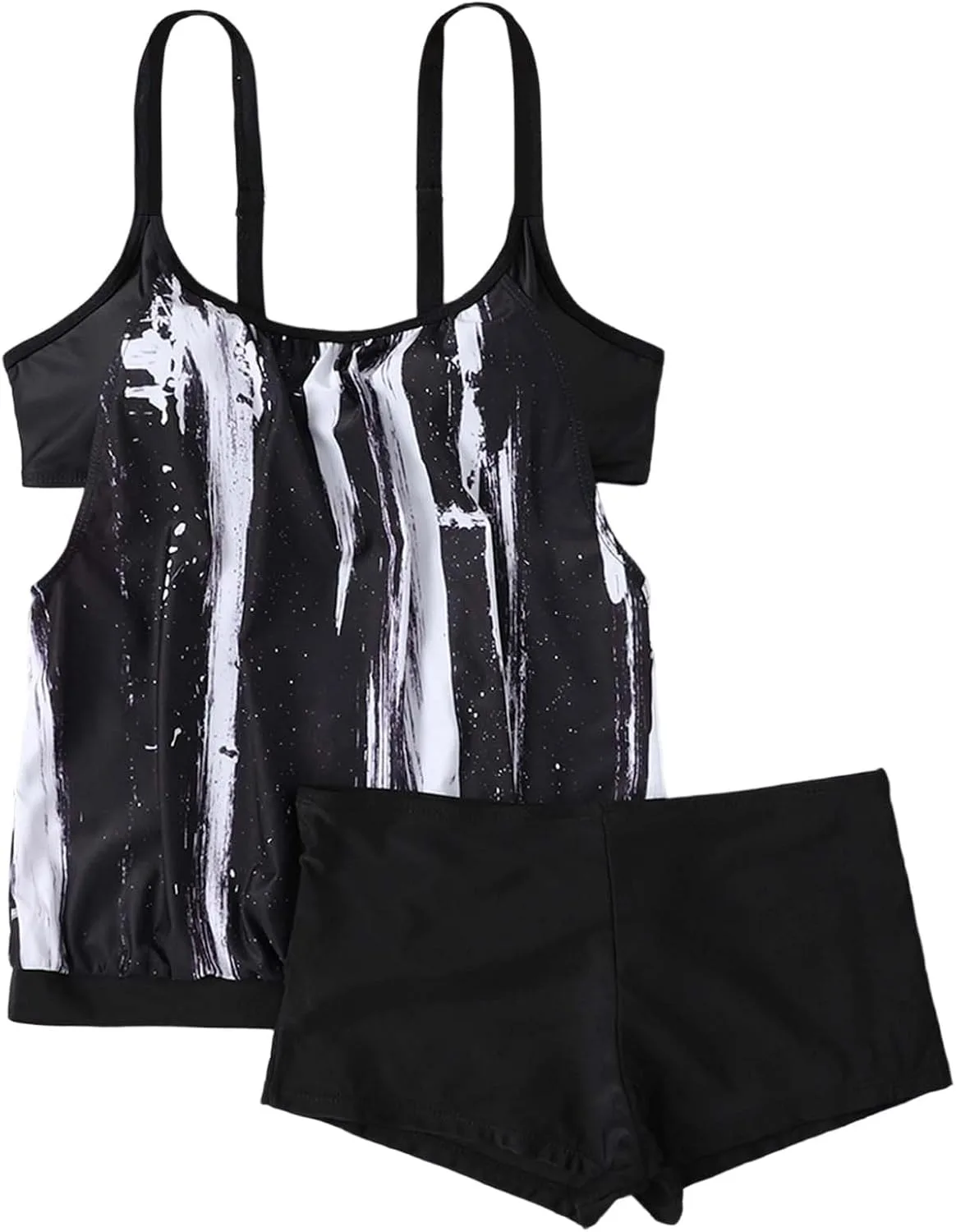 

Женский купальник танкини с шортами и топом, Tummy Control, High Waisted