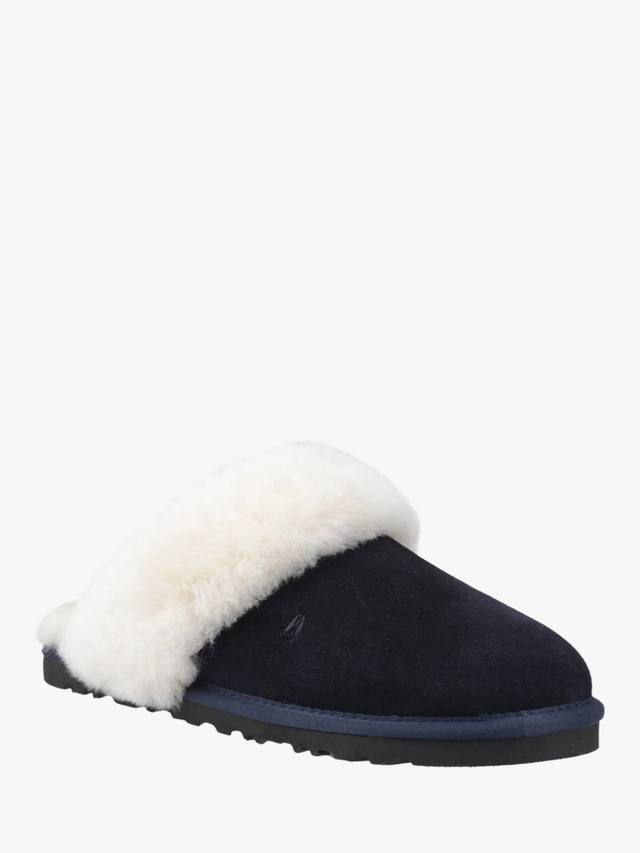 Саманта замшевые тапочки-мулесы с овчиной на воротнике Hush Puppies, Navy — фото 2
