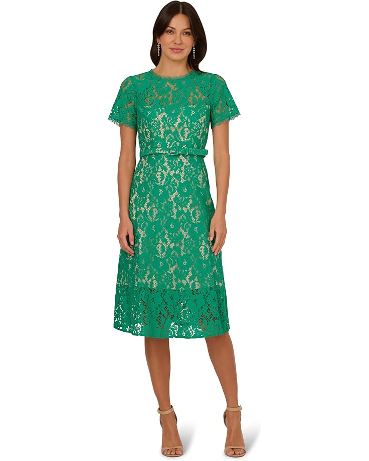 

Платье Adrianna Papell Lace Soft Skirt Midi Dress, цвет Blue Wave
