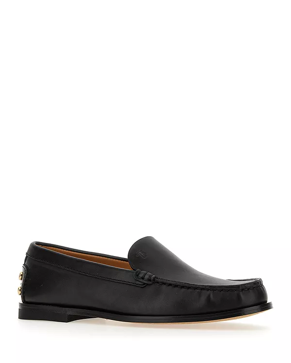 Женские кожаные лоферы-тапочки Tod'S, черный