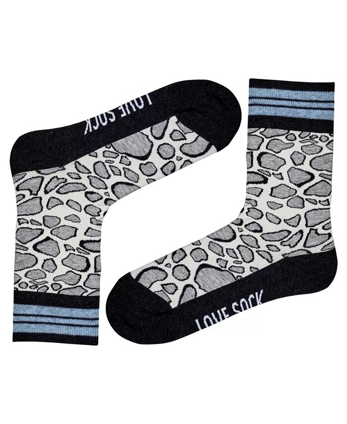 

Леопардовые хлопковые женские носки длиной четверть Love Sock Company, серый
