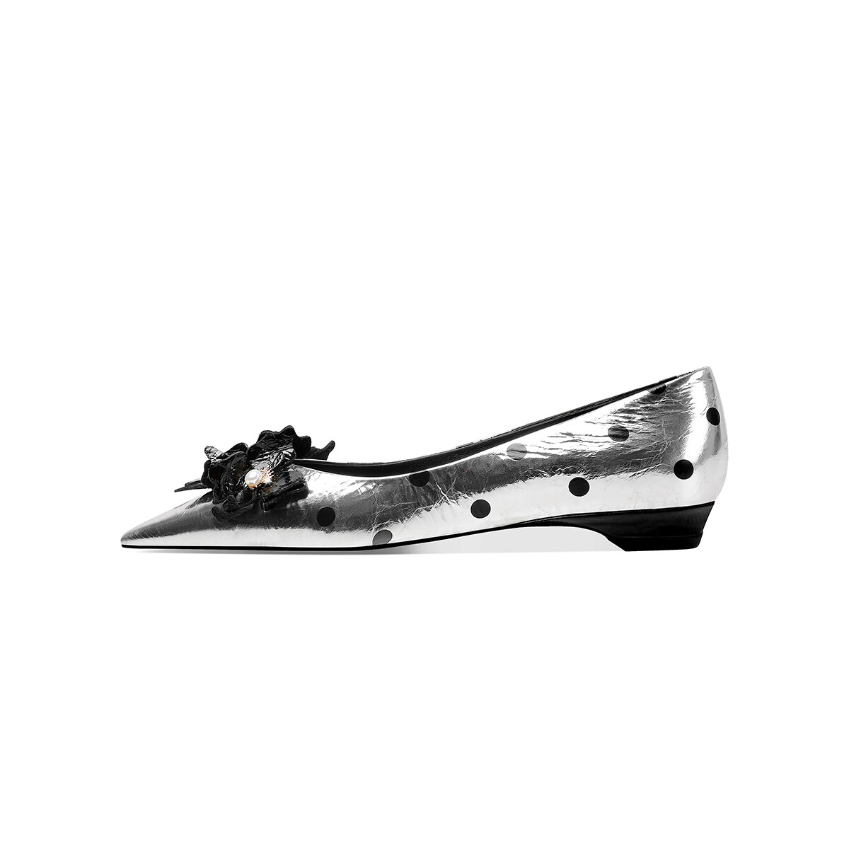Туфли женские повседневные Women's Casual Shoes Women's Hoov, цвет Polka dot silver
