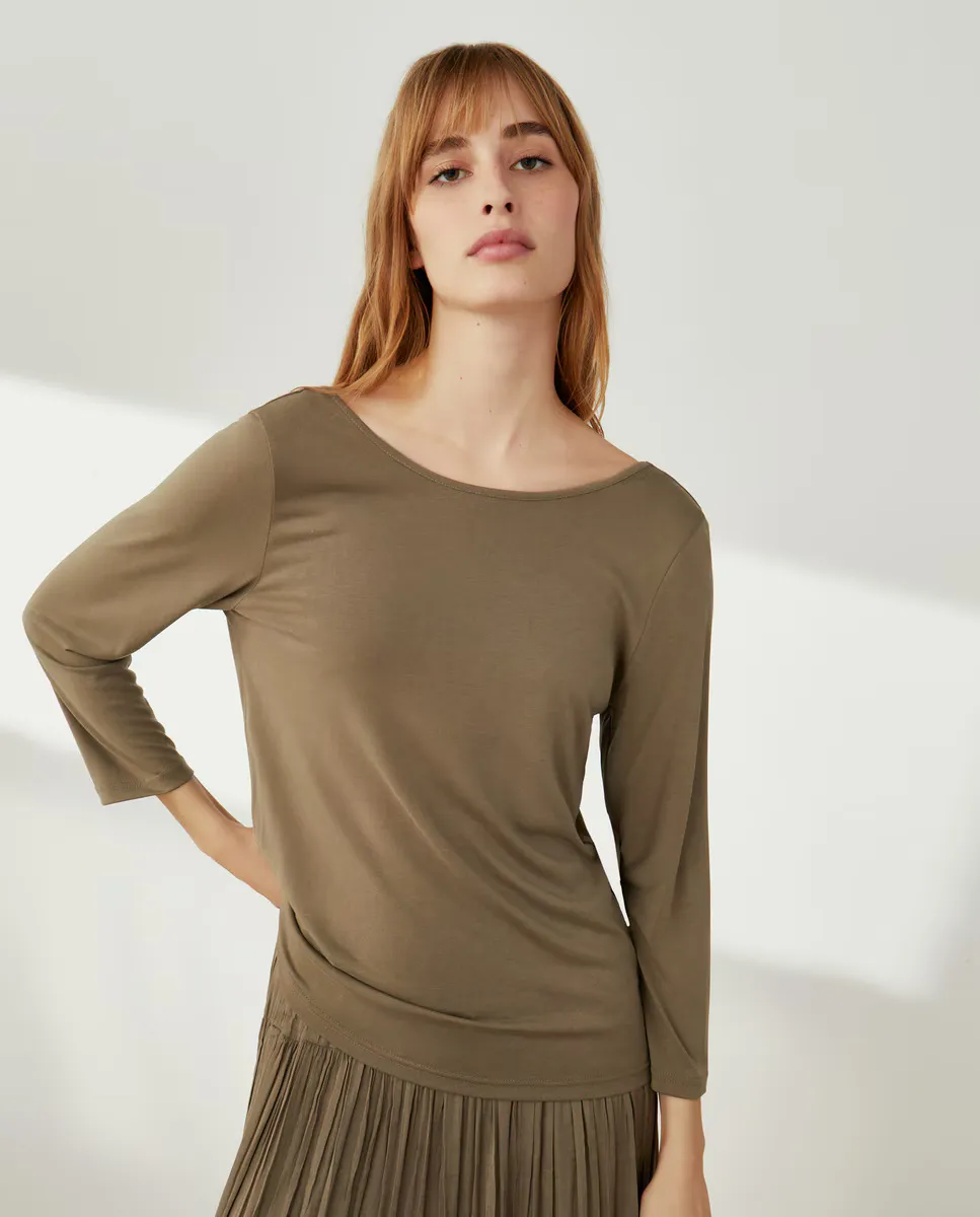 

Женская футболка с французскими рукавами и вырезом-балеткой Southern Cotton, флуоресцентный зеленый