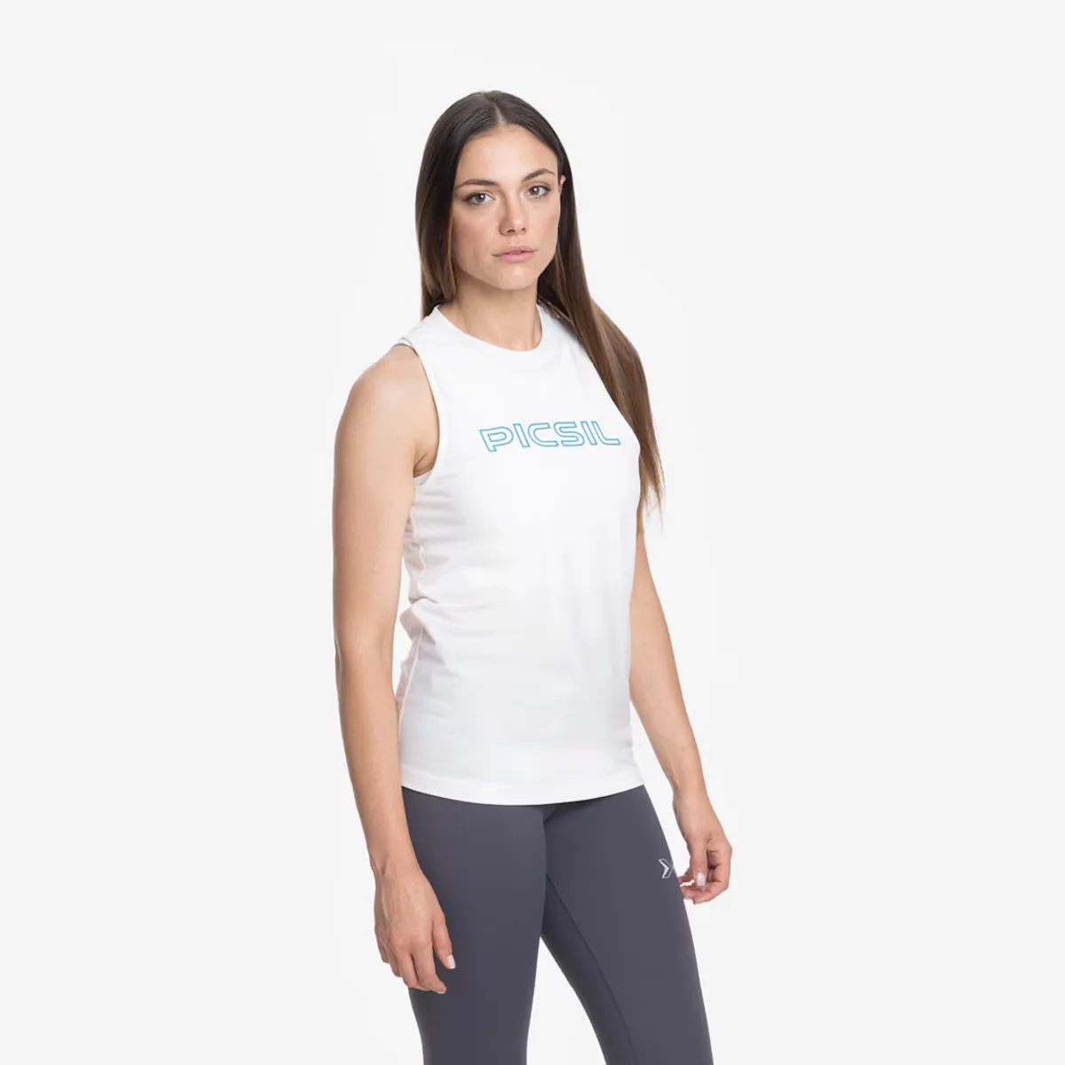 

Женская футболка Racerback Picsil, белый