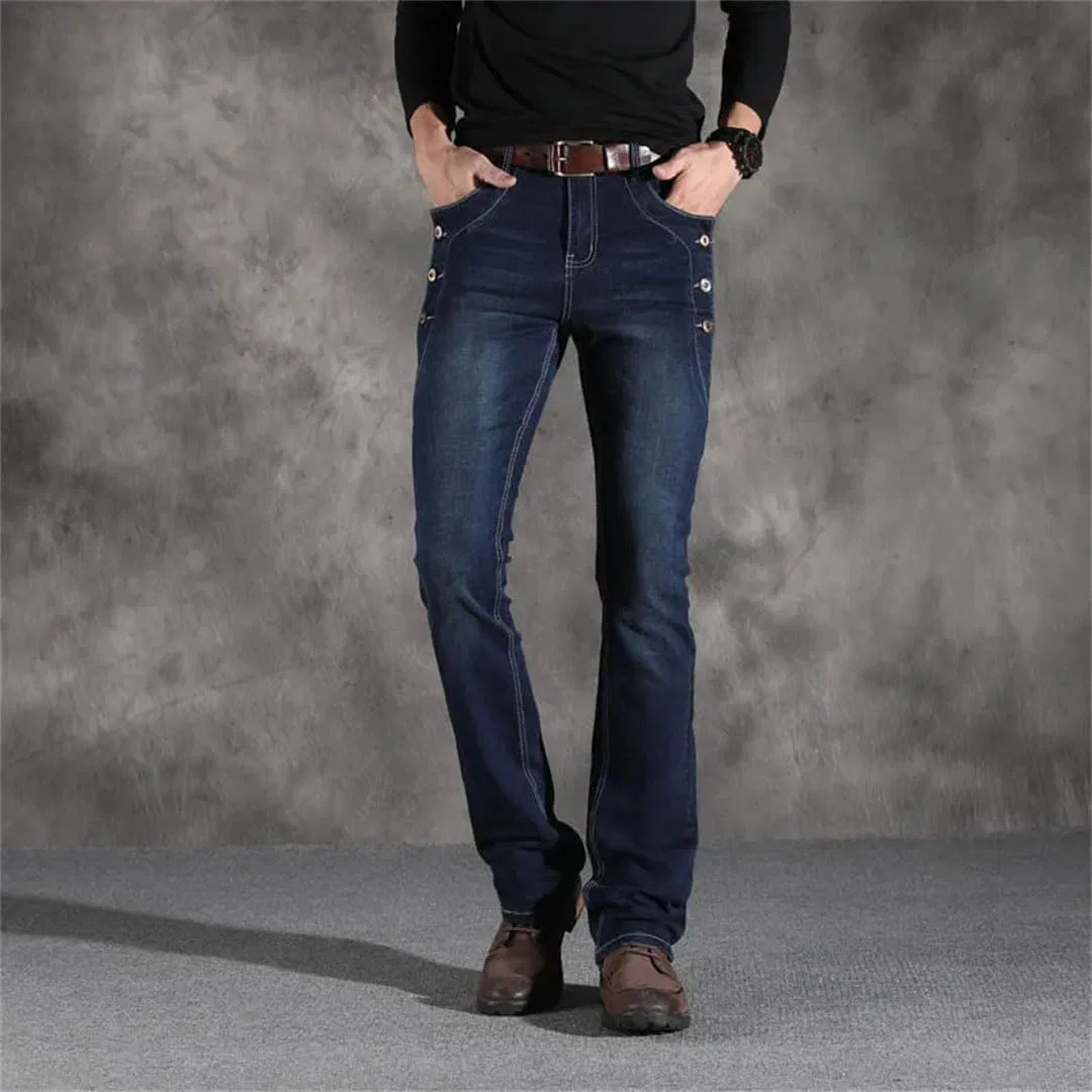 Джинсы клеш Vintage Stretch Regular Fit, Jq-1883 Dark Blue — фото 4