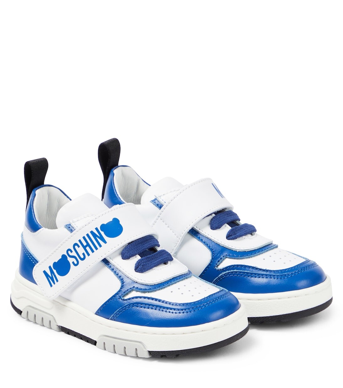 

Кожаные кроссовки с логотипом Moschino Kids, белый