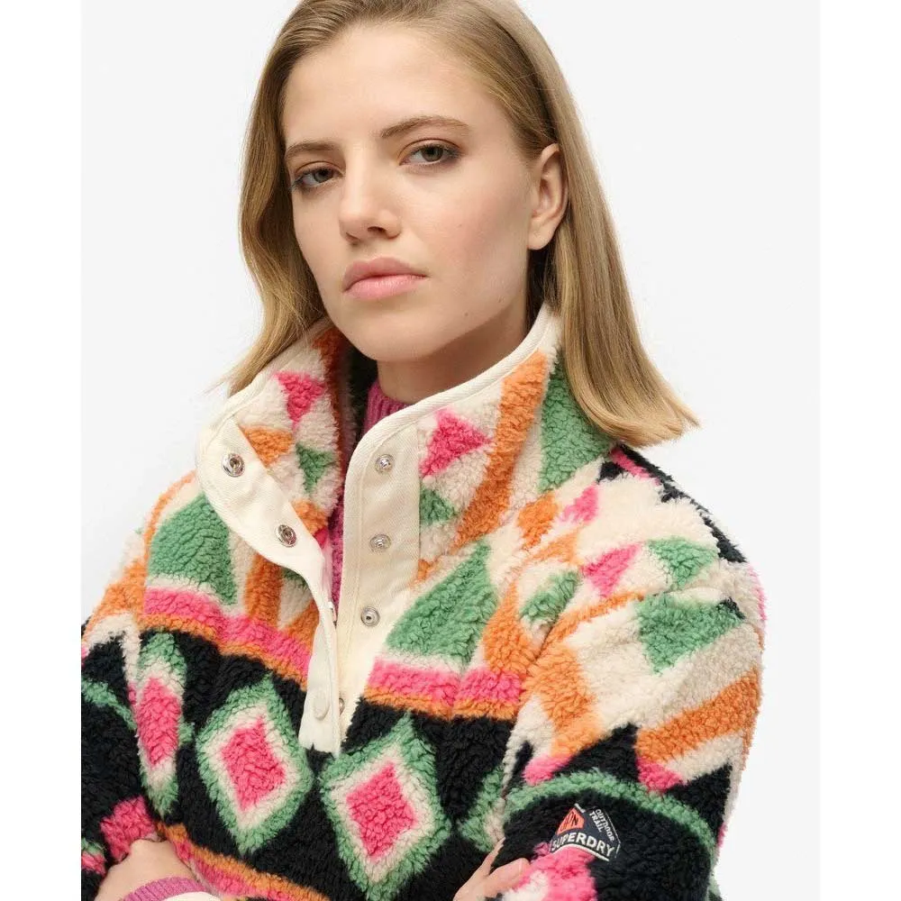 Толстовка Superdry Super Soft Printed Henley, разноцветный — фото 4
