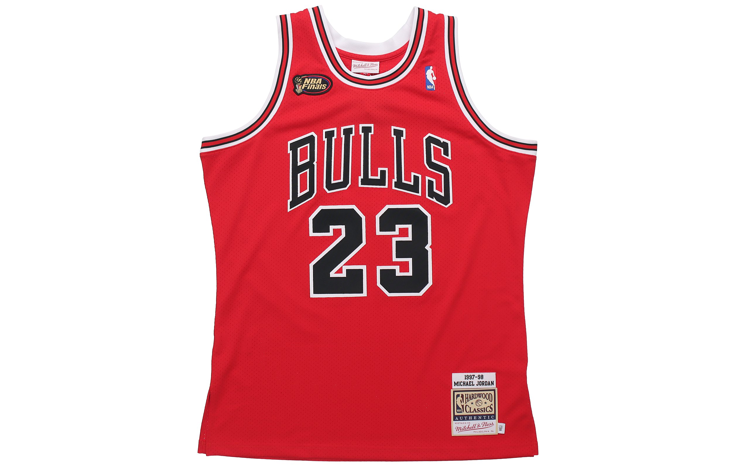 

Джерси Mitchell & Ness Michael Jordan Chicago Bulls Finals 1997 98 Road Authentic NBA Mitchell Ness, красный