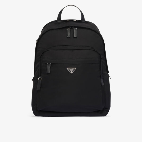 

Рюкзак из переработанного нейлона и кожи Re-Nylon Prada, черный
