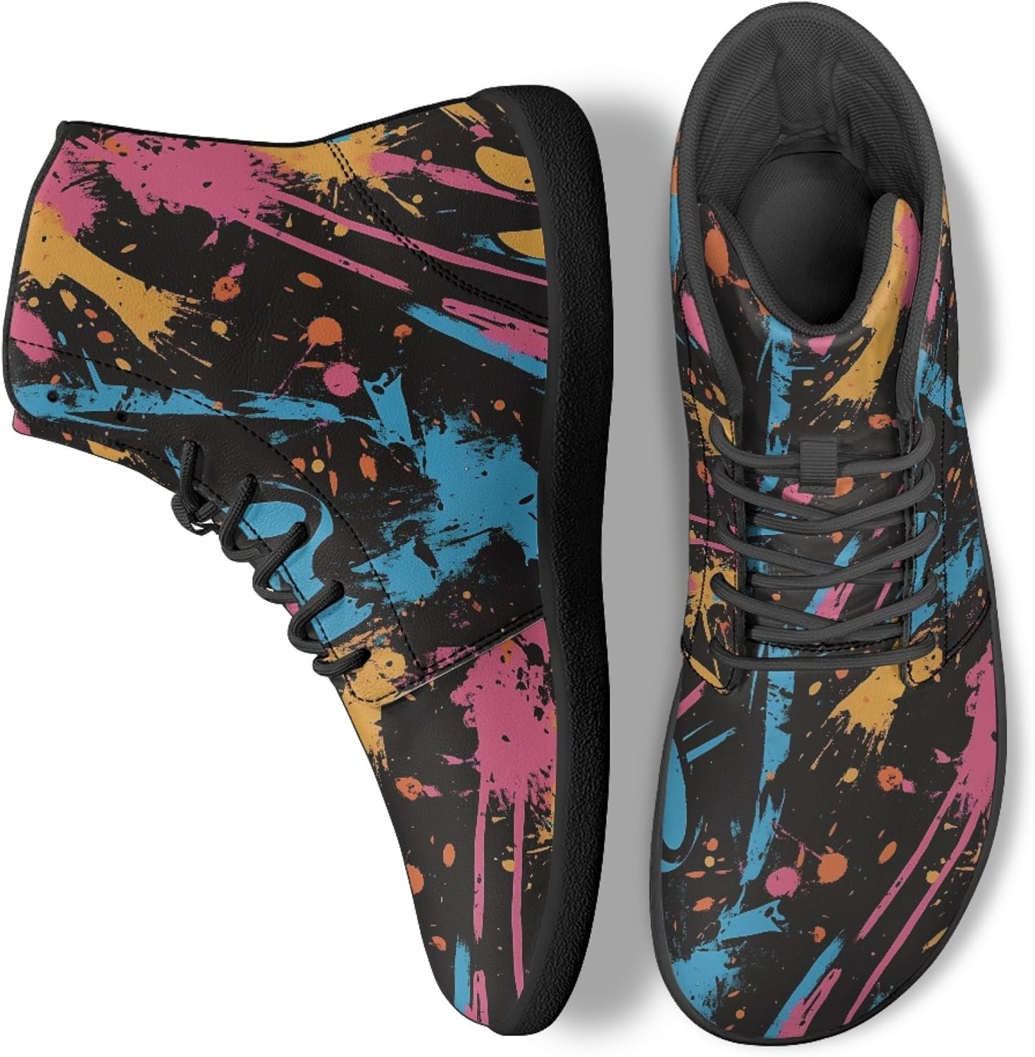 

Кроссовки Novelty Print на высокой подошве для мужчин и женщин, повседневные обувь на шнуровке, босоножки Arleeorkee, Graffiti