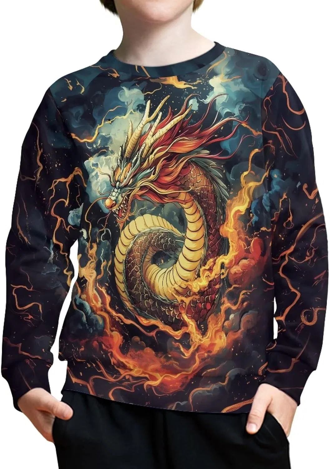 Детский свитшот с драконом ZPINXIGN, Chinese Dragon