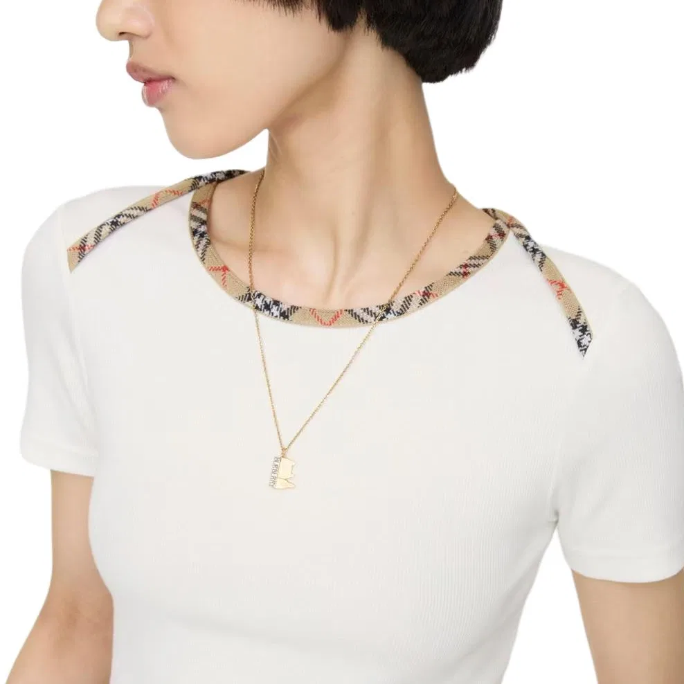 Футболка Burberry Regular T Shirt, женская, белый — фото 4
