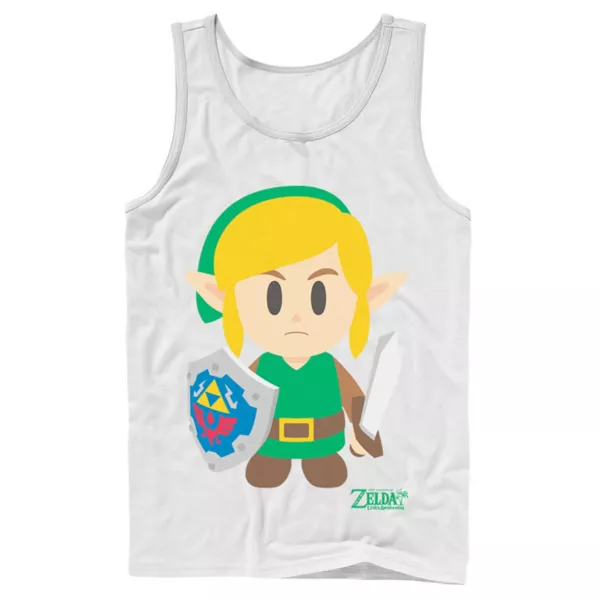 

Мужская майка с изображением персонажа Nintendo Legend of Zelda Links Awakening Link, аватара с мультяшным портретом Licensed Character, белый