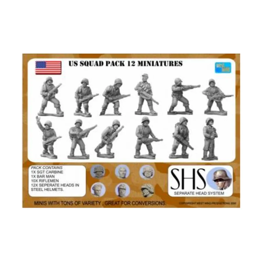 

Американский пехотный отряд, Berlin or Bust WWII Miniatures - Separate Heads System (28mm)