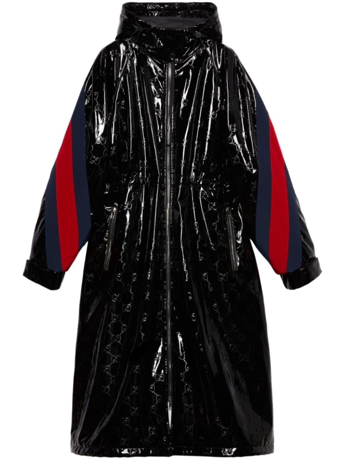 

Длинное плащ с логотипом Double G Gucci, черный