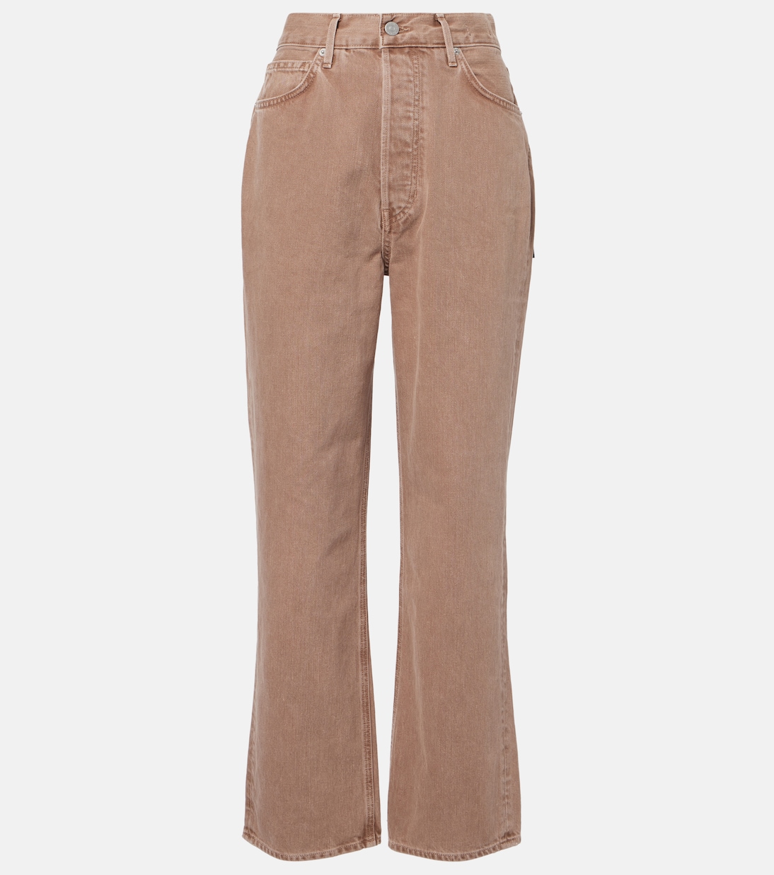 

Джинсы Daniela с высокой талией прямого кроя Veronica Beard, Tan Sierra