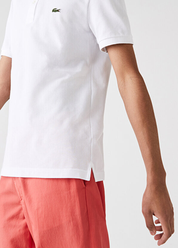 Белая мужская футболка-поло slim fit l.12.12 Lacoste — фото 4