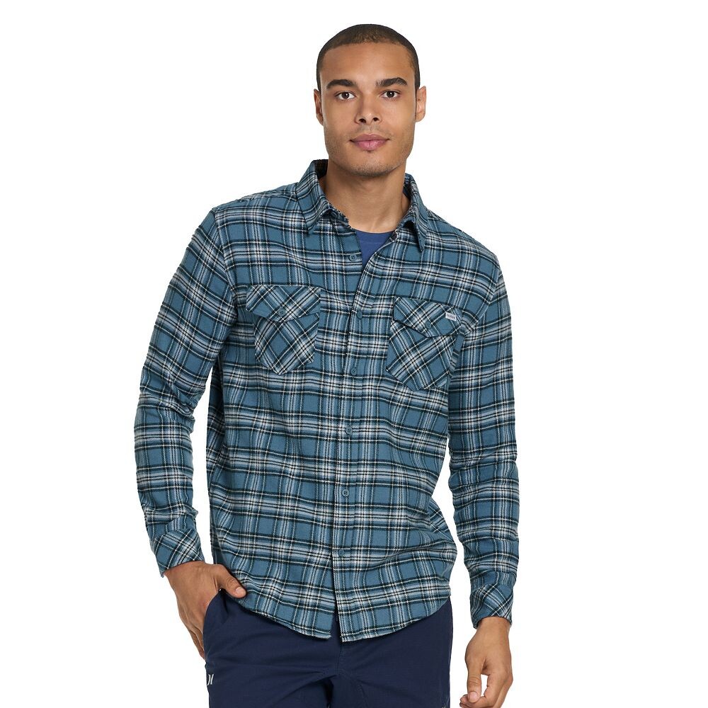 

Мужская фланелевая рубашка на пуговицах с длинными рукавами Hurley, цвет Medium Blue