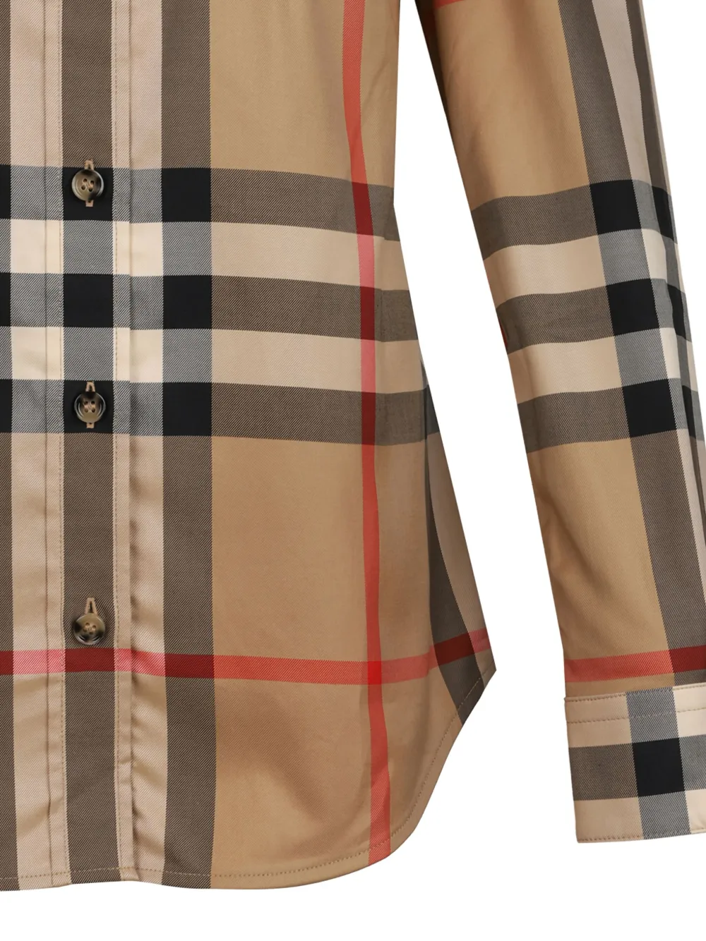 Рубашка Burberry в клетку, хлопок 100%, нейтральный — фото 4