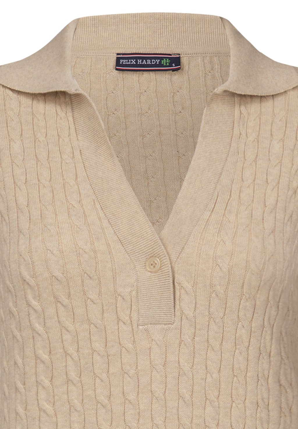 

Платье-футляр WITH A SINGLE BUTTON DETAIL AND CABLE PATTERN Felix Hardy, бежевый