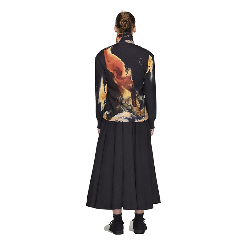 Y-3 Куртка Y 3 с молнией и абстрактным принтом, Black Print — фото 4