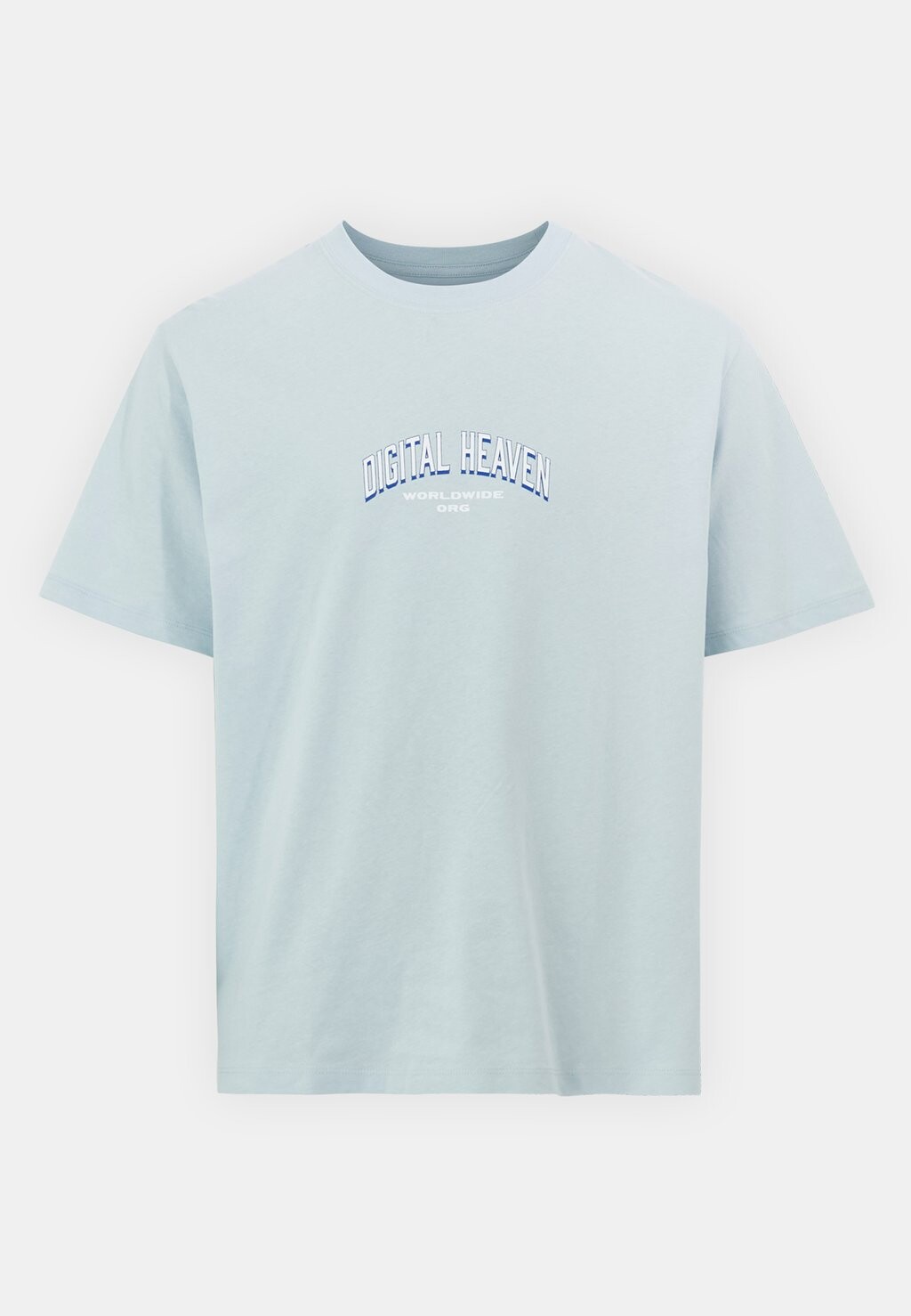 

Футболки с принтом JORLOOSIE TEE CREW NECK UNISEX Jack & Jones, светло-голубой