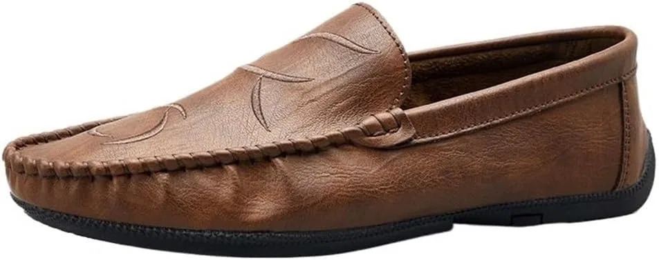 Лоферы кожаные, легкие, Mens Slip On Leather Dress Loafers, коричневый DHFIRUFSHLO