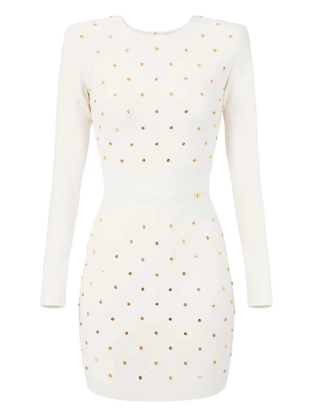 

Мини-платье с пуговицами и ромбовидным узором Elisabetta Franchi, белый