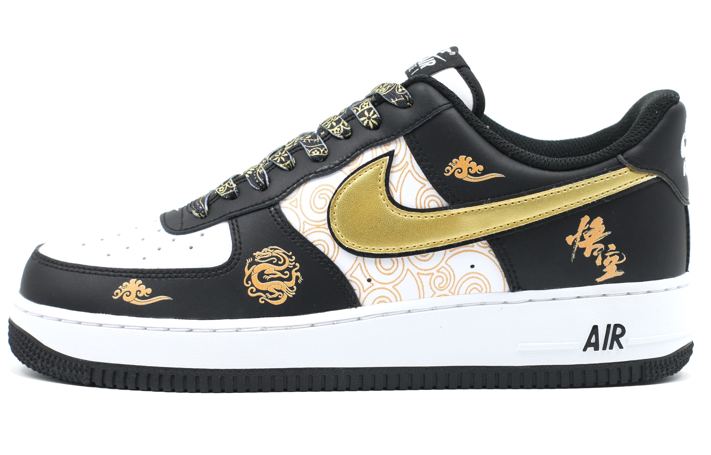 

Nike Air Force 1 'Panda' Black Mythology противоскользящие износостойкие низкие скейтбордские кроссовки унисекс Black Gold, цвет Black Gold