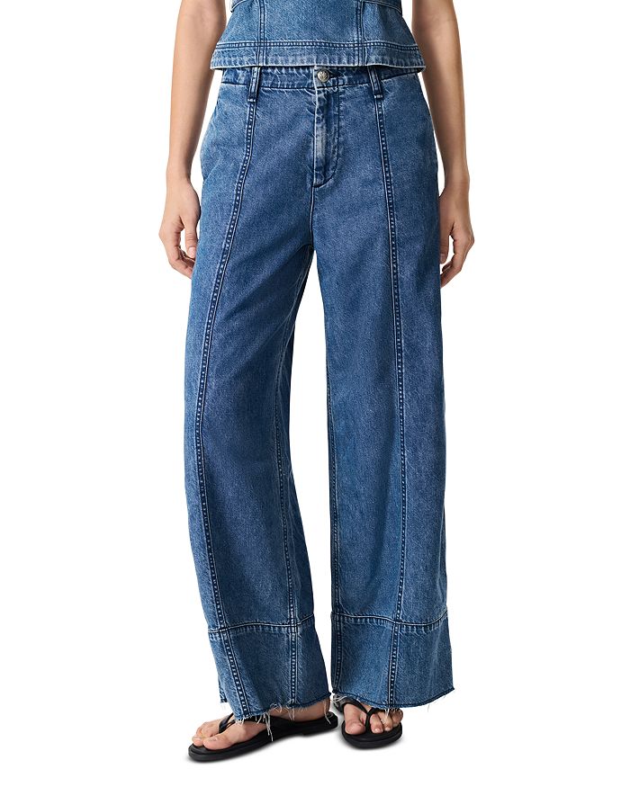 

Облегчённые укороченные брюки-палаццо Arianna в цвете Beekman rag & bone, синий