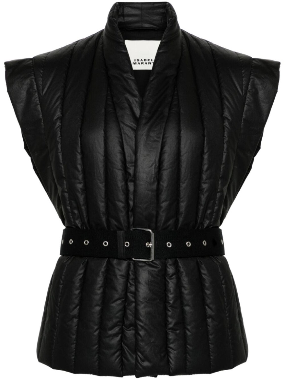 

ISABEL MARANT стеганый жилет Ajali с поясом, черный