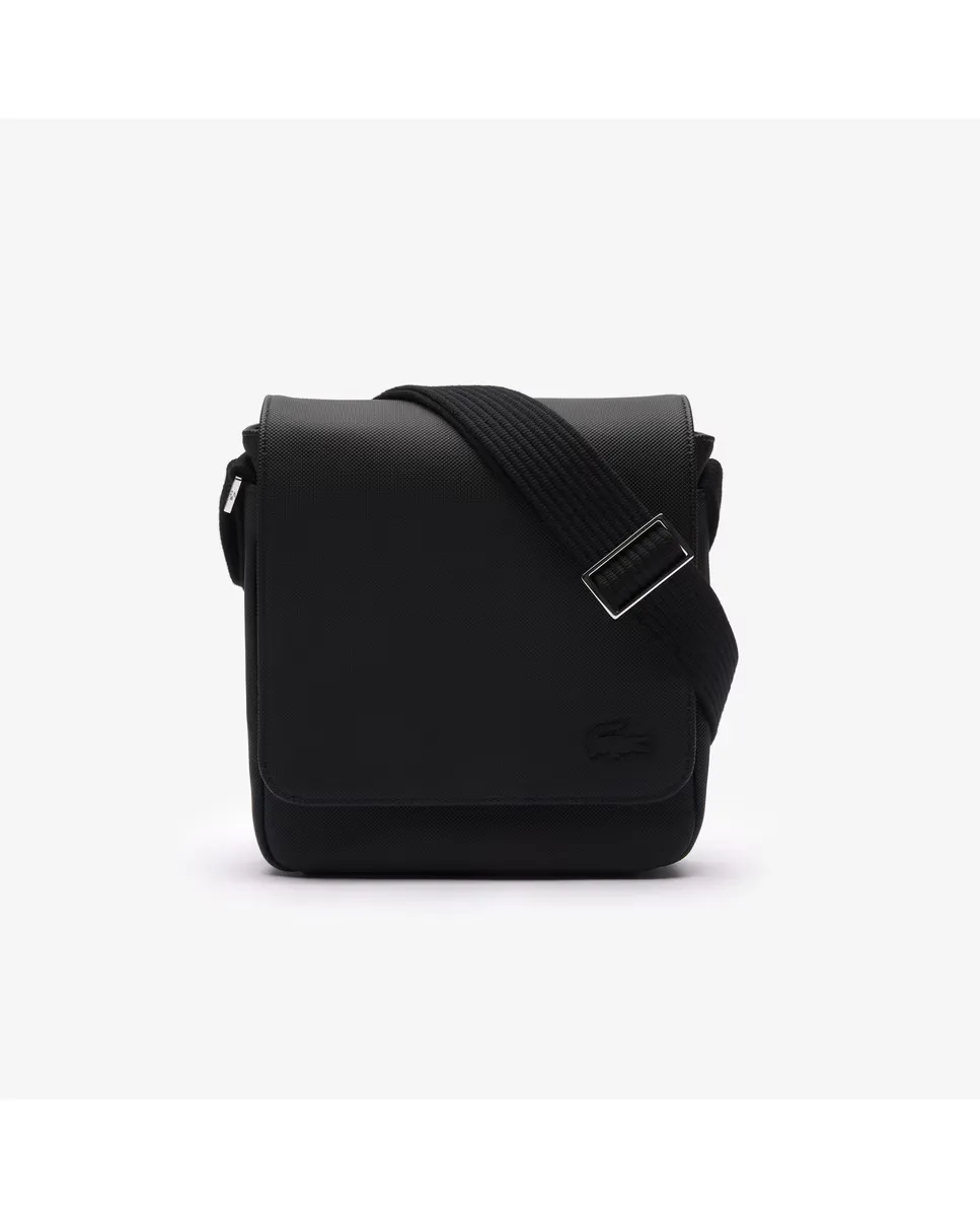 

Мужской тонкий кошелек с клапаном Lacoste, чёрный
