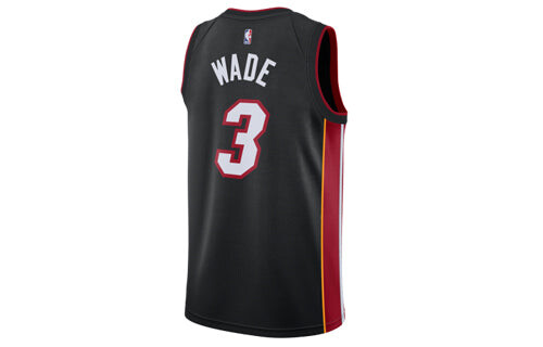 Футболка nba dwyane wade icon edition swingman джерси miami heat no. 3 team limited sw fan edition black Nike, черный — фото 2