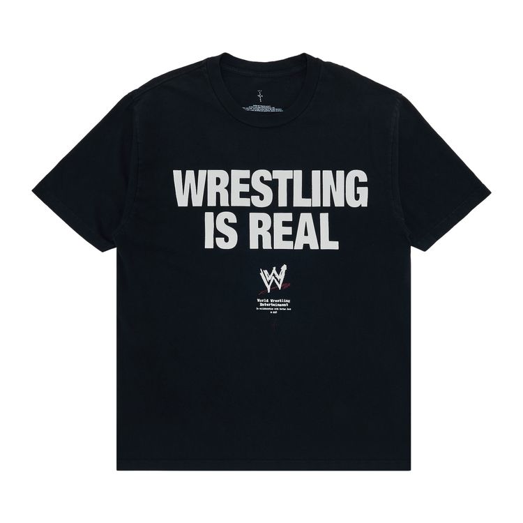 

Футболка Cactus Jack by Travis Scott Wrestling is Real Real Tee 'Black', черный