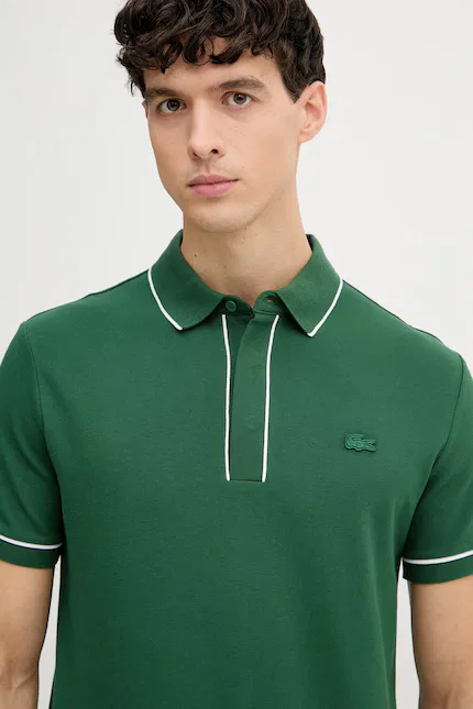 Футболка поло Lacoste, зеленый — фото 4