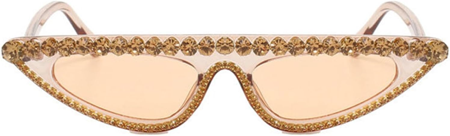 

Солнцезащитные очки Willochra в форме маленького треугольника «кошачий глаз» для женщин, винтажные, с блестящими кристаллами, модные, в стиле ретро, ​​конфетных цветов, Brown