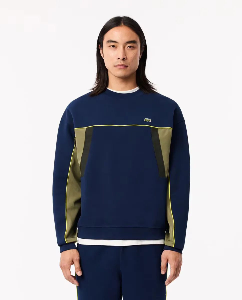 

Мужская толстовка из пике свободного кроя Lacoste, темно-синий
