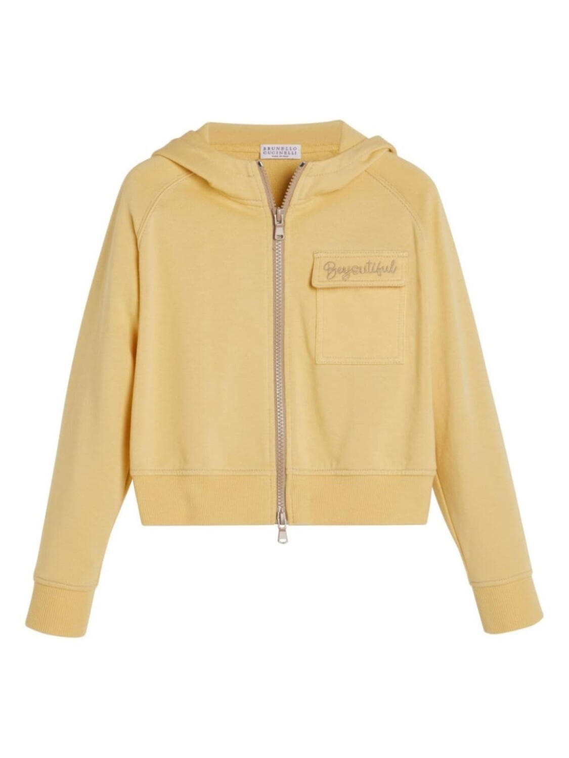 

Худи с вышитым логотипом Brunello Cucinelli Kids, желтый