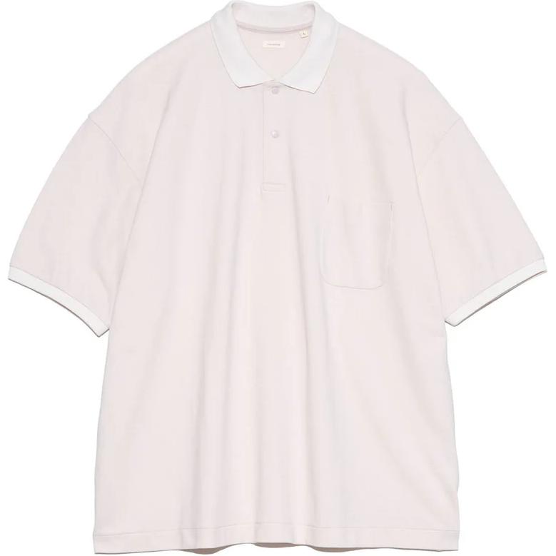 

Хлопковая поло Nanamica, серо-розовый