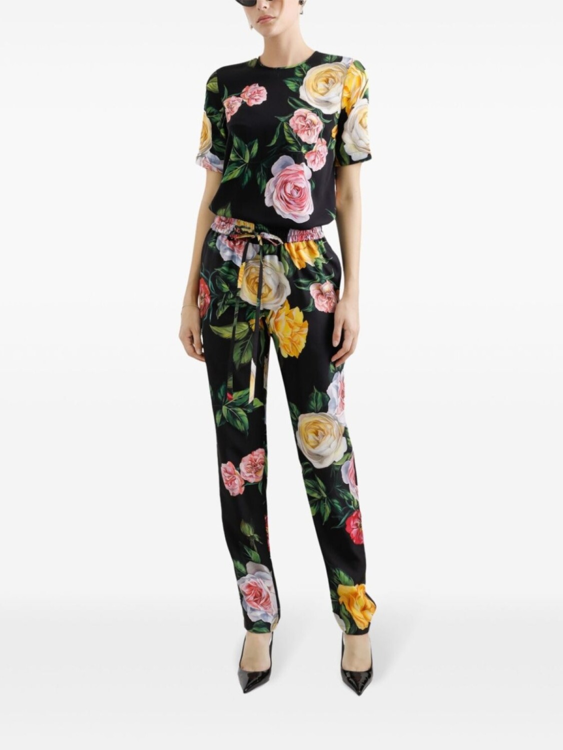 Брюки с цветочным принтом Dolce & Gabbana, черный — фото 2